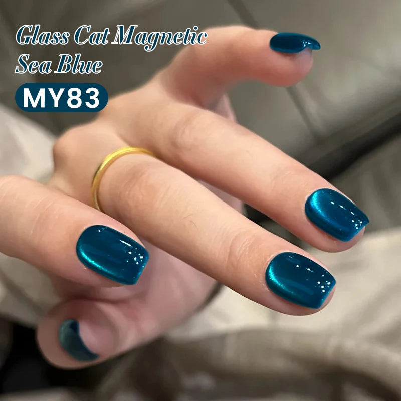 BORN PRETTY 10ml Mint Soda Glass Bead Cat Magnetic Gel Christmas Green Glitter Soak Off UV Gel Nail Art Varnish Manicure