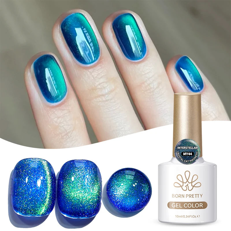 BORN PRETTY 10ml Pink Water Light Cat Magnetic Gel Polish Spaking Glitter UV LED Soak Off Gel Varnish Crystal DIY Manicure