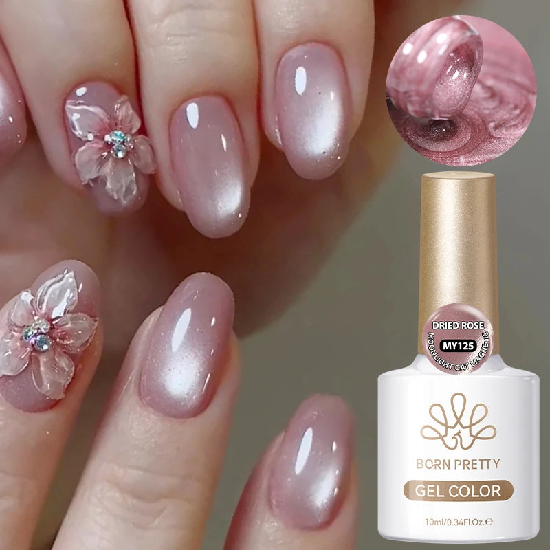BORN PRETTY 10ml Pink Water Light Cat Magnetic Gel Polish Spaking Glitter UV LED Soak Off Gel Varnish Crystal DIY Manicure