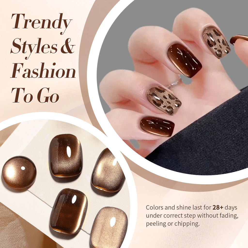 BORN PRETTY 10ml Dark Brown Red Glass Bead Cat Magnetic Gel Nail Polish Semi Permanent Soak Off UV LED Varnish Nail Art Salon