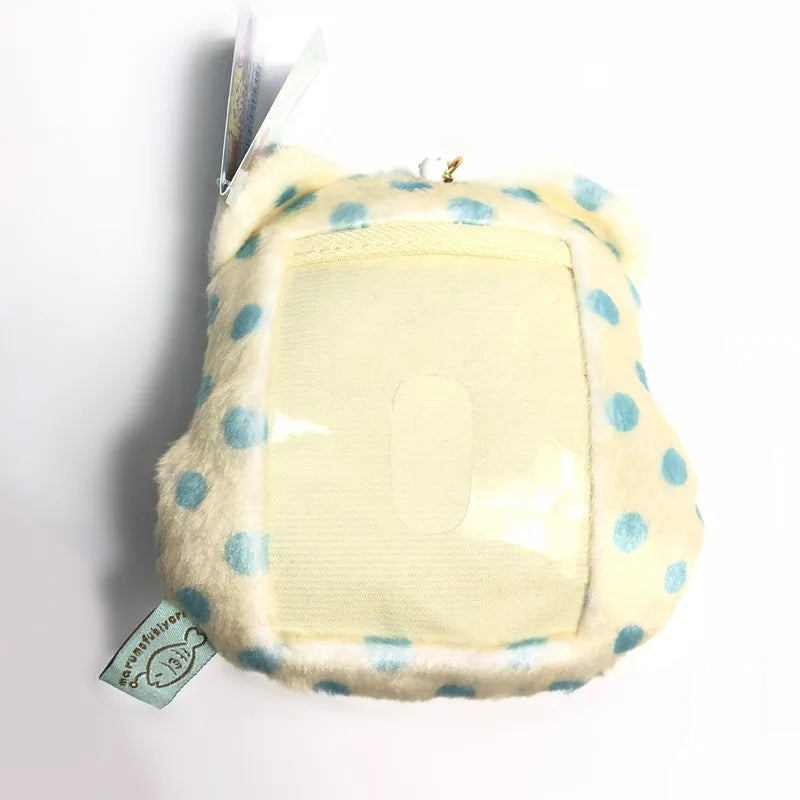 Sanrio Marumofubiyori Bear Plush Toys Keychain Moppu bear Cartoon Kuromi Stuffed Plush coin purse bag Backpack Pendant Gifts