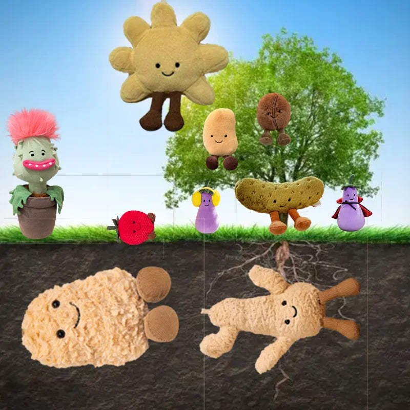 Jellycat Fun Vegetable Potato Plush Toy Pickled Cucumber Coffee Bean Doll Creative Personality Soothing Doll Girl Birthday Gift