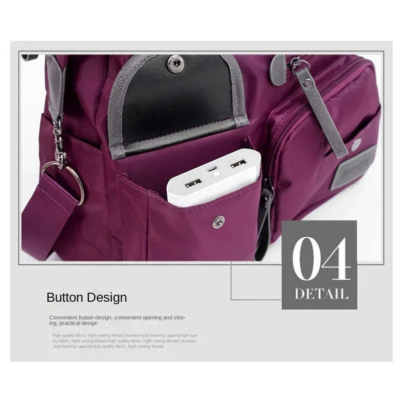 New Women's Casual Fashion Mommy Bag Oxford Handbag Large Capacity Waterproof Travel Bag