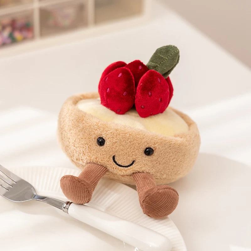 Dessert Cake Series Puffs Sweet Bread StrawBerry Lemon  Cake Plush Toys Pillow Baby Cute Comfort Doll Home Decor for Kids Gifts