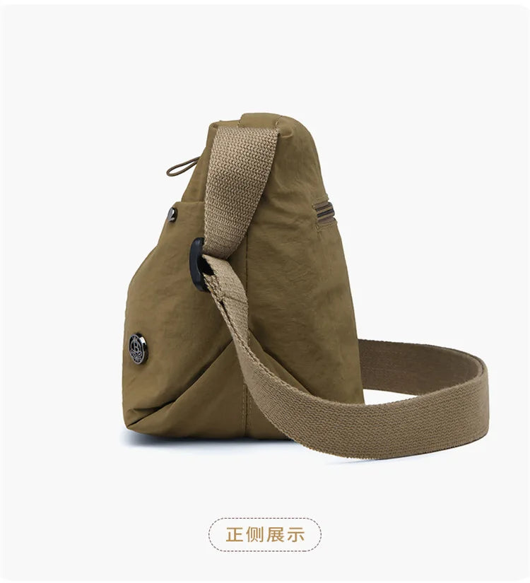 Ultra-light Nylon Crossbody Bag for Women Adjustable Wide Strap Lightweight Women's Bag Zipper Closure Stylish Messenger Bag
