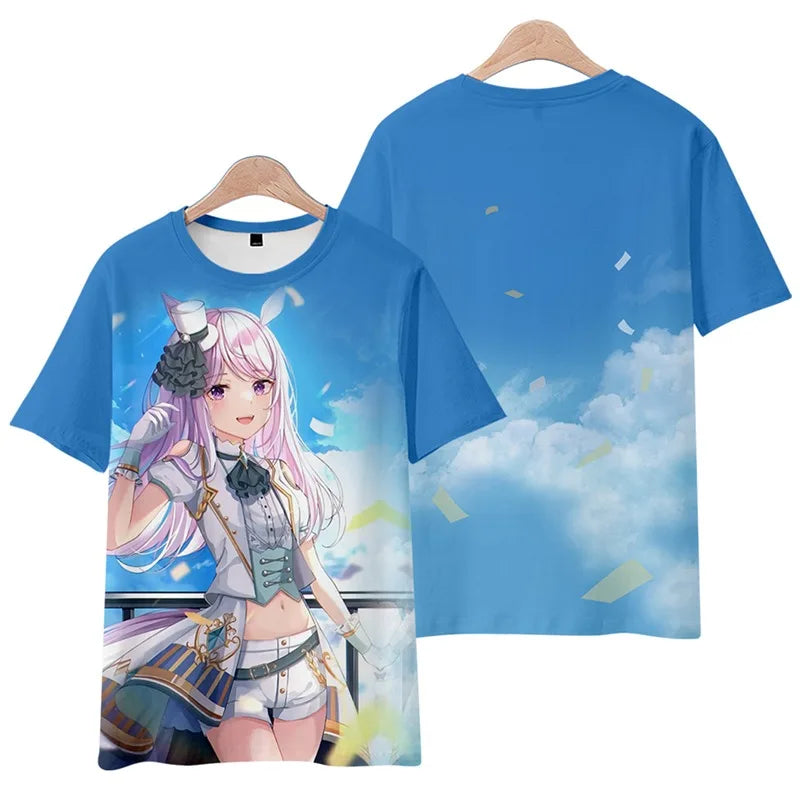 Umamusume Mejiro McQueen Japanese Game T-Shirts Anime Men Women Tee Shirt Short SleeveT Shirt Plus Size Tops