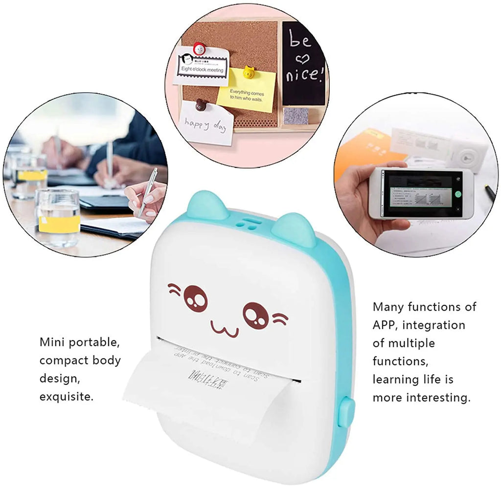 C9 mini HD printer portable sticker label Printer Bluetooth pocket thermal printer with paper for student note inkless printing