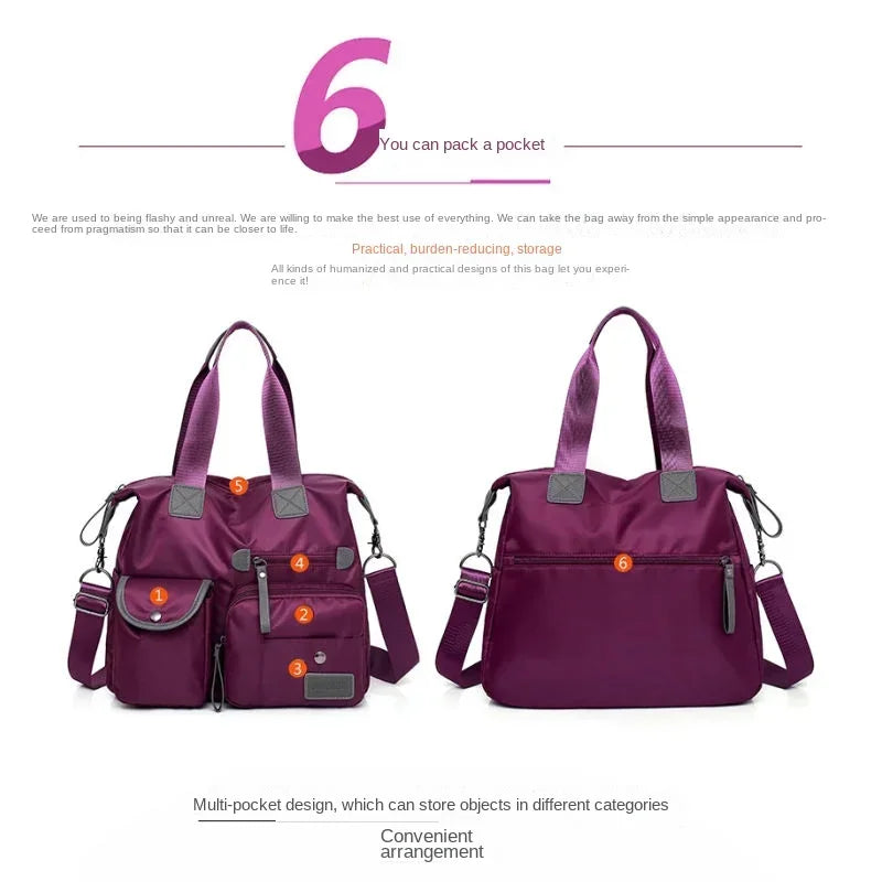 New Women's Casual Fashion Mommy Bag Oxford Handbag Large Capacity Waterproof Travel Bag