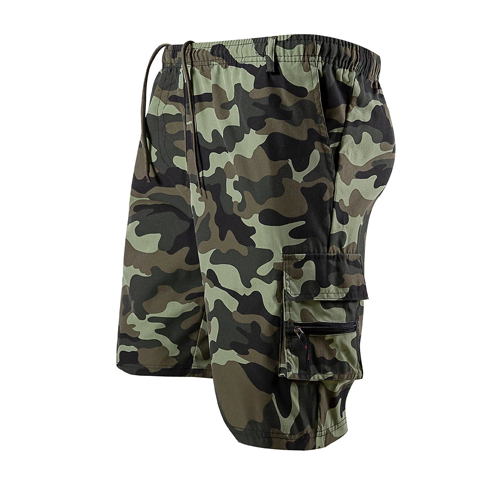 Men's Tactical Cargo Shorts Summer Solid Color Casual Short Pants Camouflage Pocket Military Sports Pants Male Jogging Shorts