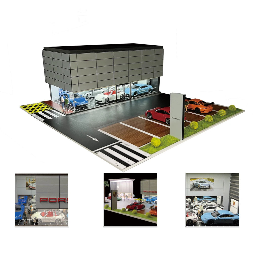 GFans NEW 1:64 Scale Diorama Car Garage Model Parking Lot for Display Gifts Scene Collection Display Car Assembly Scenes Toy