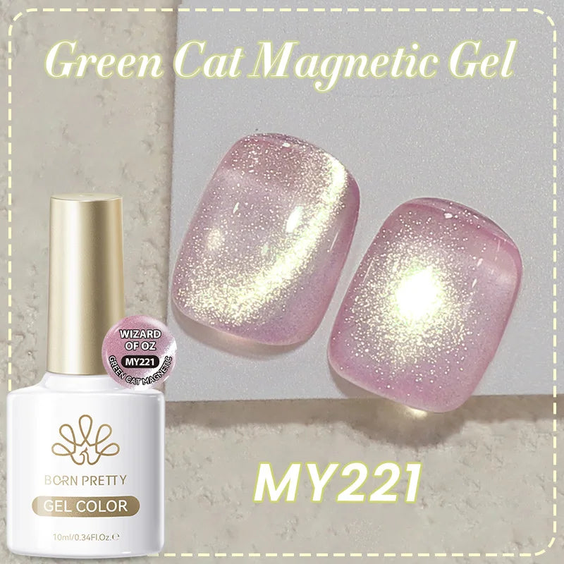 BORN PRETTY 10ml Auroras Glitter Cat Magnetic Gel Nail Polish Jelly Glass Bead Semi Permanent Soak Off UV LED Varnish Manicure