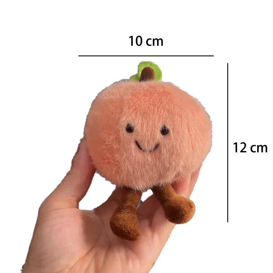 2025 Peach Pear Cherry Plush Doll Smiling Face Fruit Series Home Bedroom Decoration Pet Interactive Toy Birthday Gift