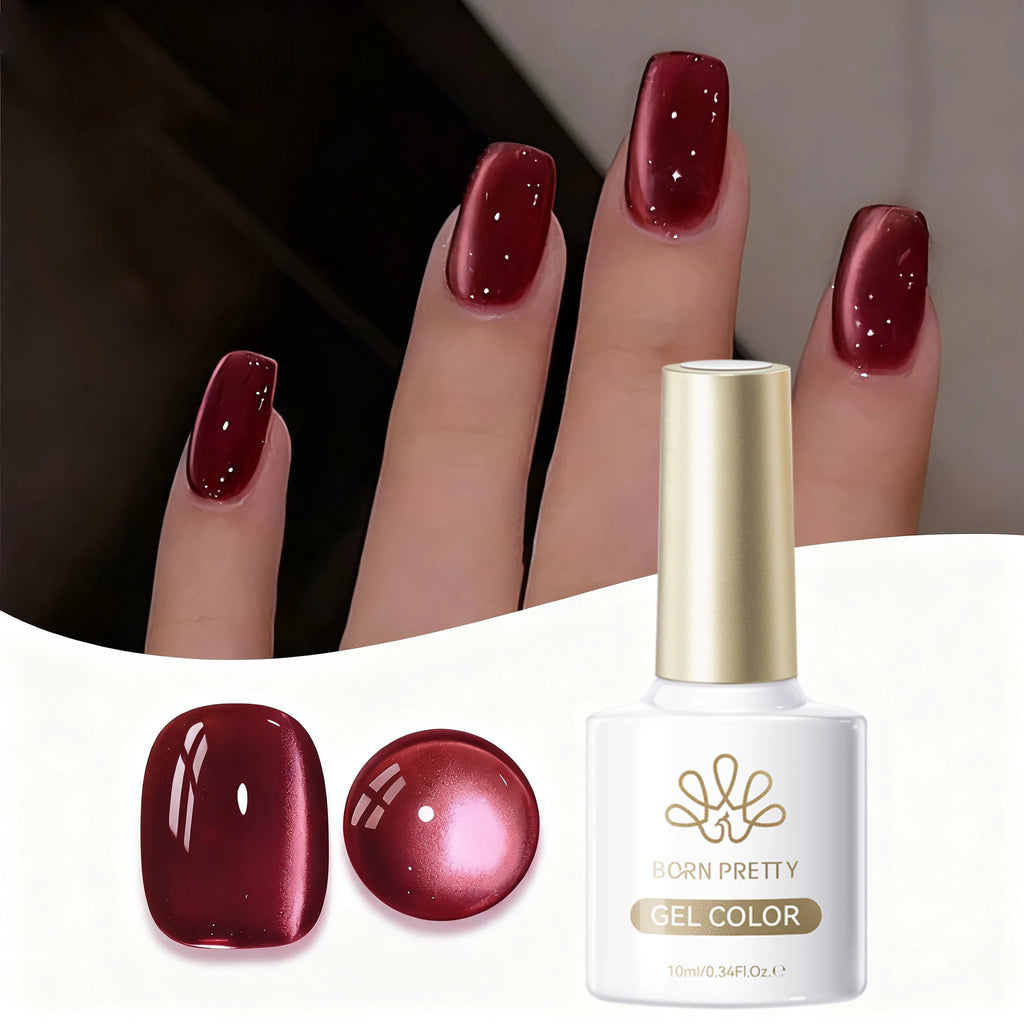 BORN PRETTY 10ml Auroras Glitter Cat Magnetic Gel Nail Polish Jelly Glass Bead Semi Permanent Soak Off UV LED Varnish Manicure