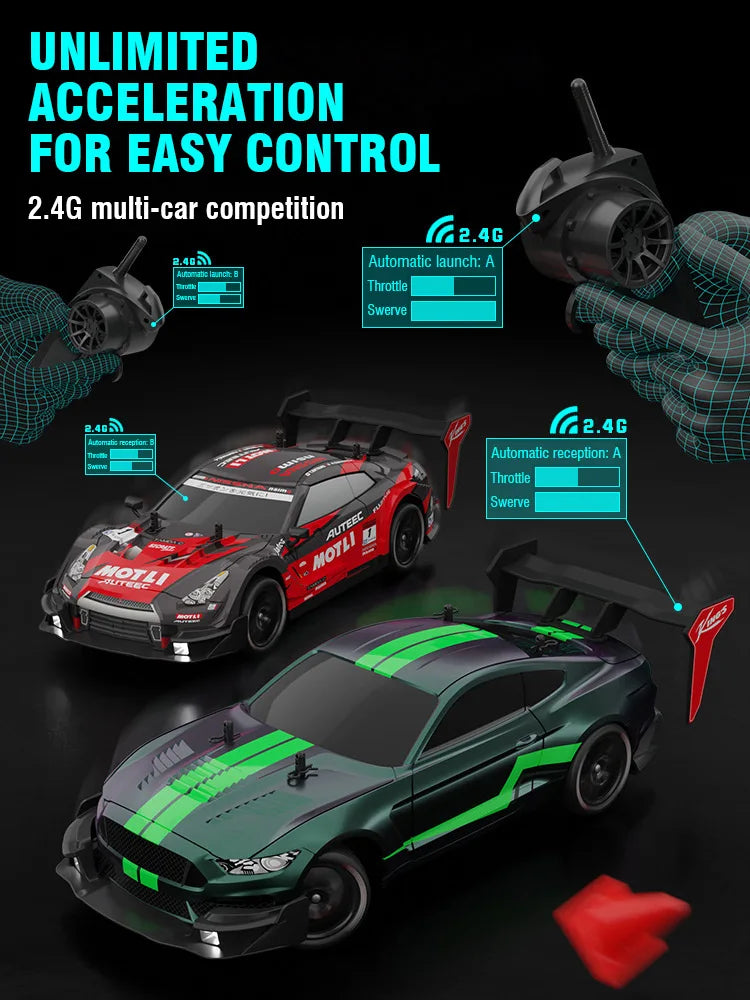 1/14 Large Remote Control Drift Car 2.4G 50km/h High Speed Electric RC Racing Supercar Toys for Boys Children's Birthday Gift