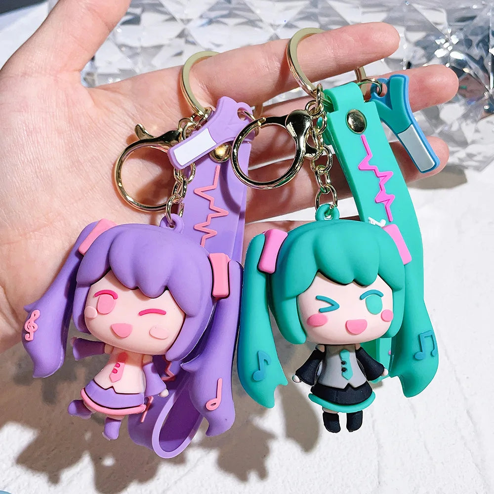 Hatsune Keychain Creative Cartoon Beauty Doll Bag Pendant Car Key Chain Ring Gift