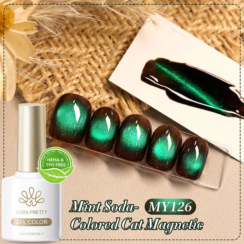 BORN PRETTY HEMA TPO FREE 10ml Rhine Lake Blue Cat Magnetic Gel Polish Semi  Permanent Soak Off UV Gel Nail Art Varnish Manicure