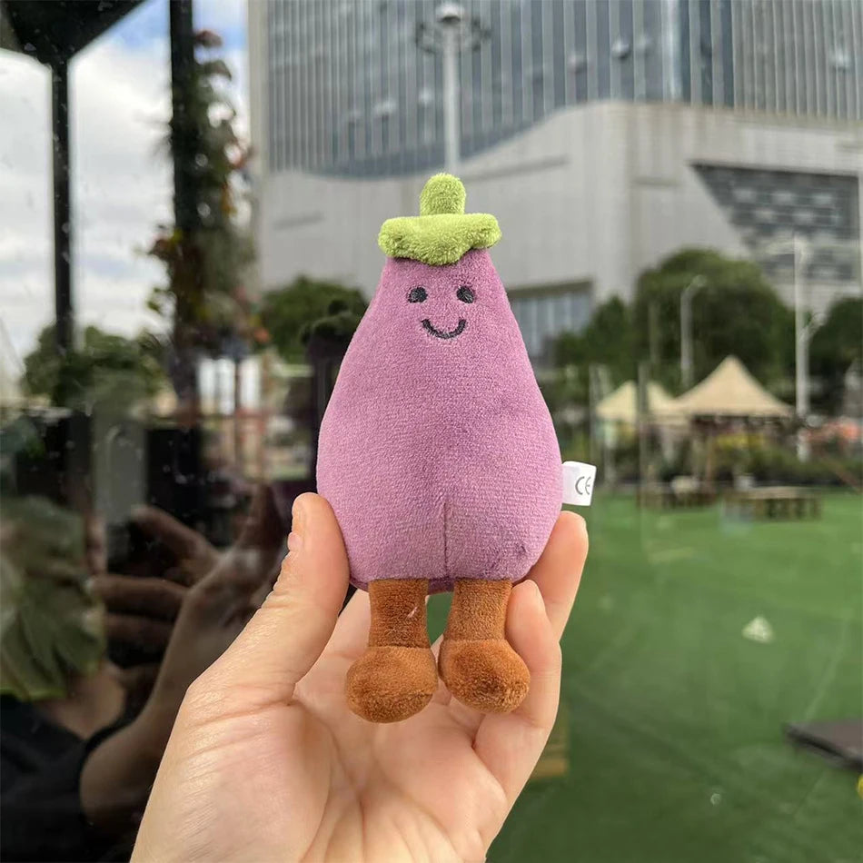 2025 Peach Pear Cherry Plush Doll Smiling Face Fruit Series Home Bedroom Decoration Pet Interactive Toy Birthday Gift