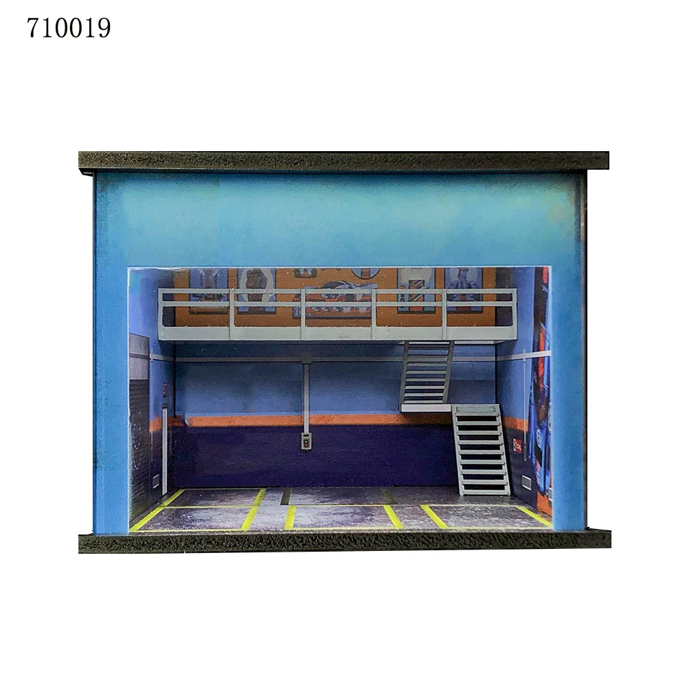 GFans NEW 1:64 Scale Diorama Car Garage Model Parking Lot for Display Gifts Scene Collection Display Car Assembly Scenes Toy