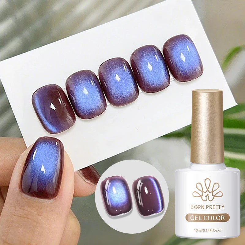 BORN PRETTY Cat Magnetic Gel Nail Polish 10ml Crystal Holographics Glass Bead Semi Permanent Soak Off UV LED Nail Art Manicure