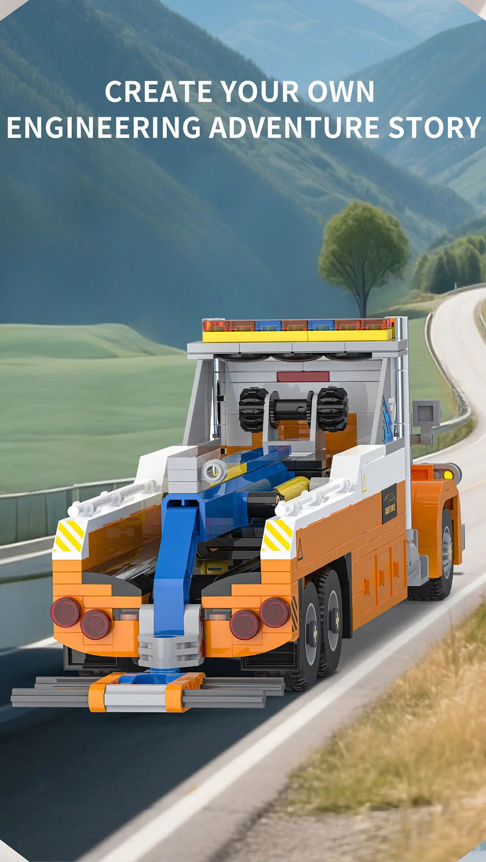 Technical City 449pcs Heavy-duty Tow Truck Model Building Blocks Set Highway Trailer Truck MOC Car Toys For Children Boys Gifts