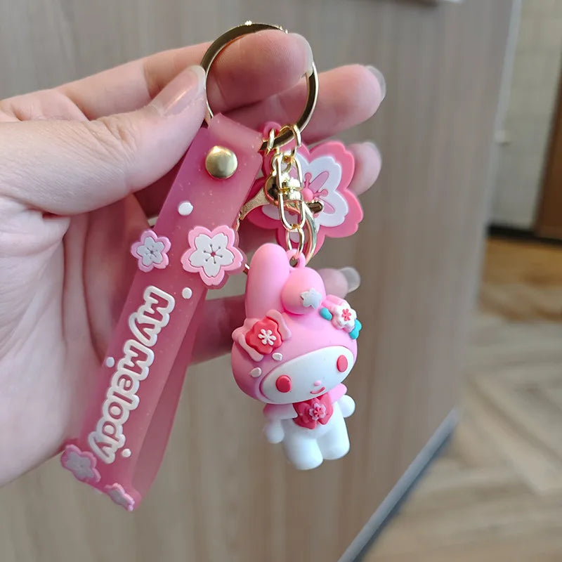 Sakura Sanrio Key Chain Kuromi Melody Key Chain Doll Schoolbag Pendant