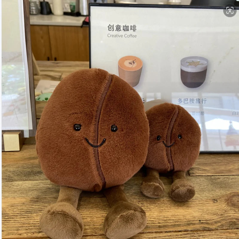 Jellycat Fashion Cute Coffee Bean Doll Stuffed Anime Coffee Food Plush Toy Cartoon Soft Plushies Home Table Decorations