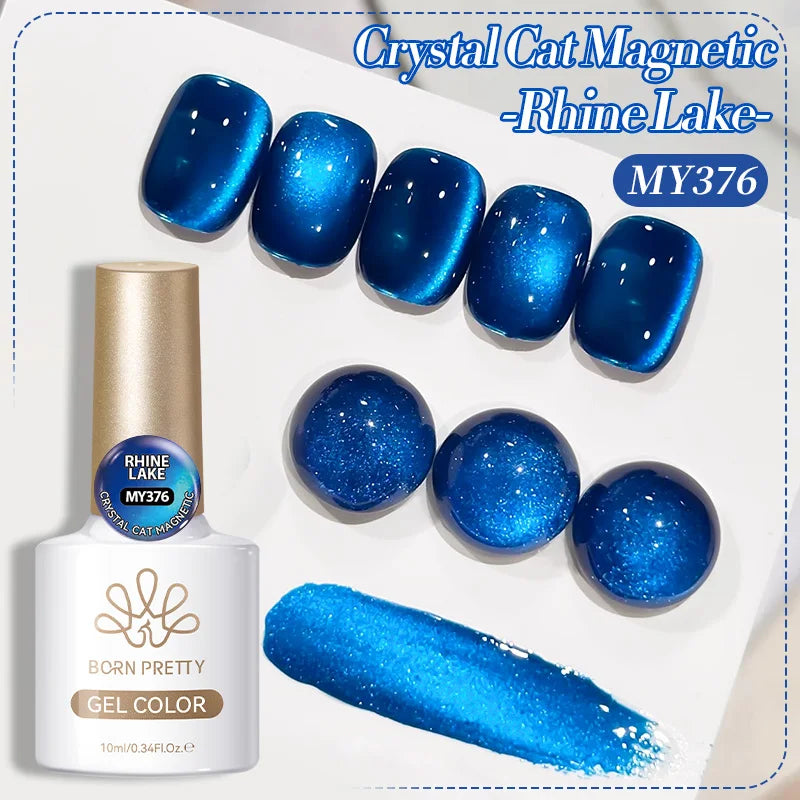 BORN PRETTY HEMA TPO FREE 10ml Rhine Lake Blue Cat Magnetic Gel Polish Semi  Permanent Soak Off UV Gel Nail Art Varnish Manicure
