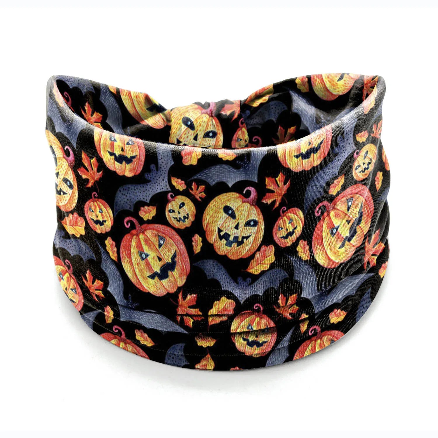 Halloween Headbands For Women Wide Turban Dress Up Costume Headwraps Pumpkin Spider Web Bad Skeleton Hair Band