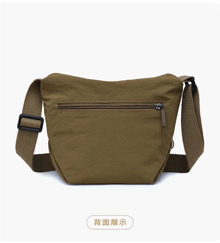 Ultra-light Nylon Crossbody Bag for Women Adjustable Wide Strap Lightweight Women's Bag Zipper Closure Stylish Messenger Bag