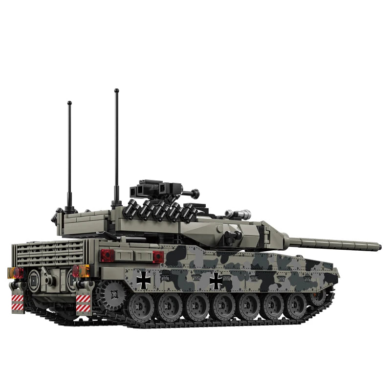 World War 2 WW2 Army Military Soldiers SWAT Leopard 2A7 Main Battle Tank Assemble Building Blocks Bricks Children's Toys Gift
