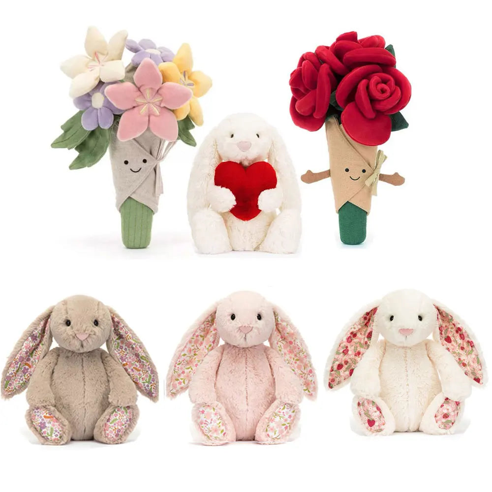 Jelly and Cat Rose Bouquet Hand Bouquet Engagement Wedding Birthday Valentine's Day Gift Plush Toy Cartoon Cute Gift Doll