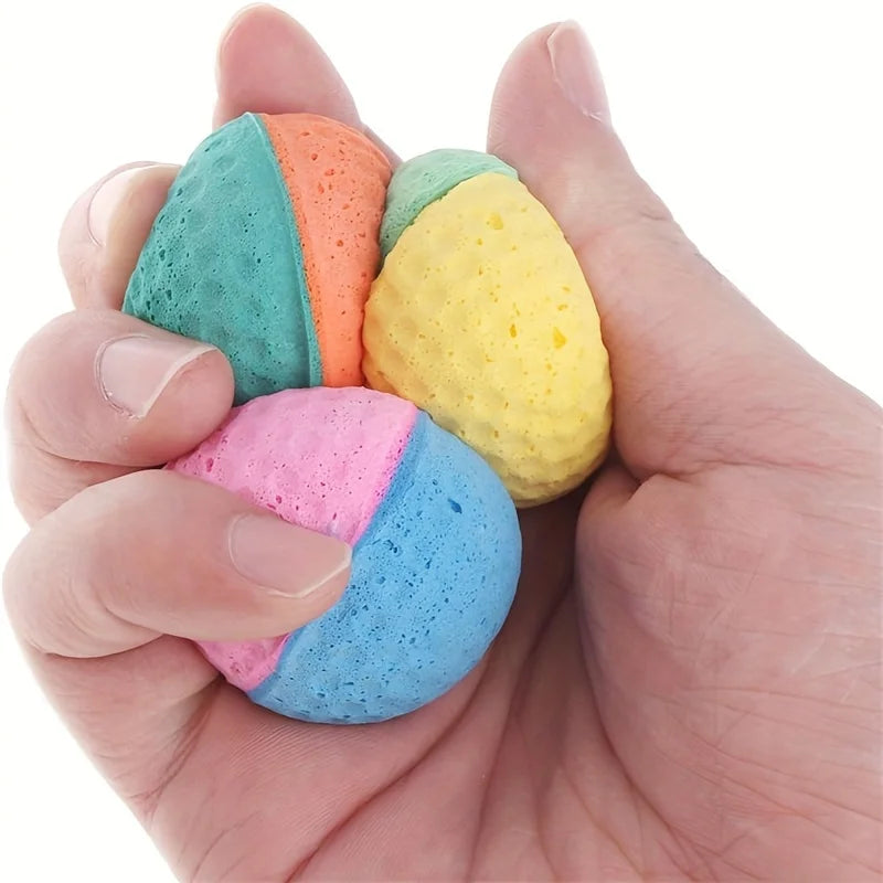 Cat Foam Ball Toys Pet Interactive Chase Sponge Balls for Pets Soft Bouncy Quiet Durable Bite Resistant Easy Clean Rubber Balls