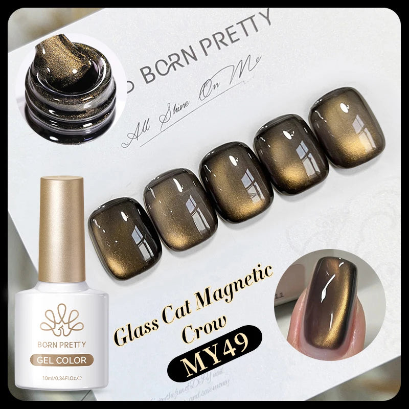 BORN PRETTY 10ml Pink Water Light Cat Magnetic Gel Polish Spaking Glitter UV LED Soak Off Gel Varnish Crystal DIY Manicure