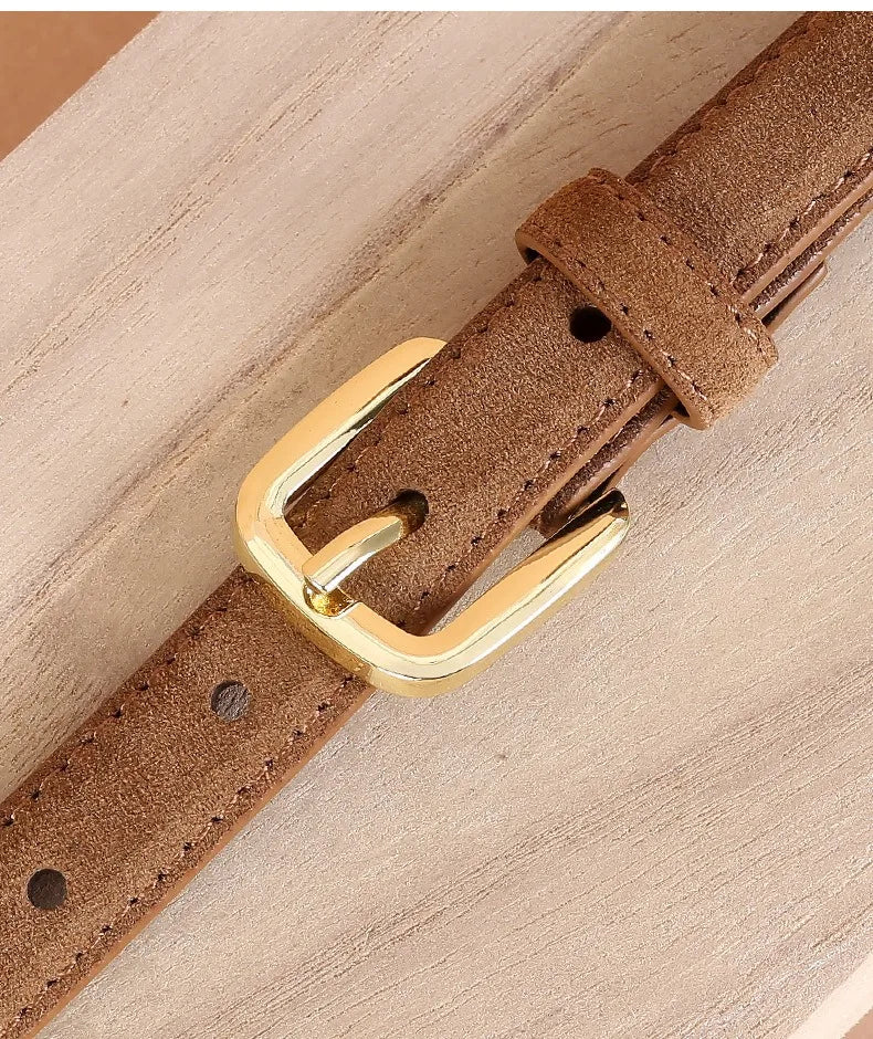 Women Luxury Design Suede Leather Belt Casual Versatile Business Waist Strap Trendy Trouser Dress Belts Gifts
