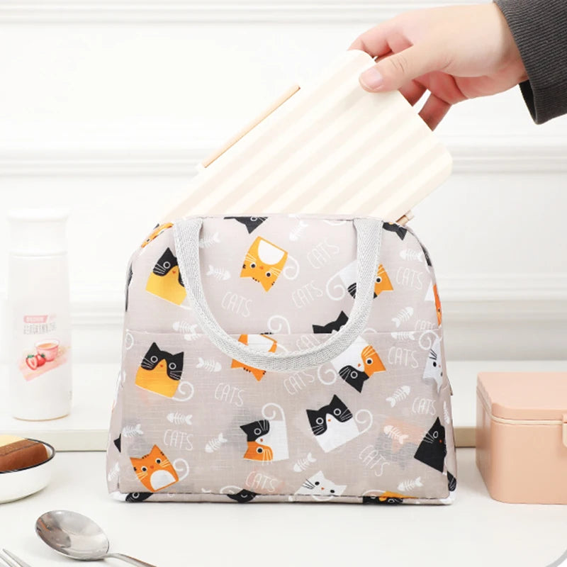 1PC Portable Lunch Bags Thermal Insulation Lunch Box Storage Bag Children's School Lunch Box Bag Picnic Storage Large Capacity