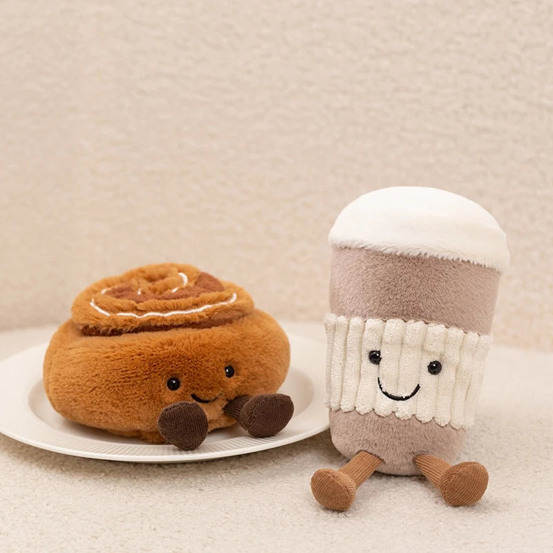 Cartoon Fun Hot Sell Cookie Plush Doll Pentant Cake Baguette Cinnamon Teapot Coffee Cup Plush Toy Home Decor Gift For Children