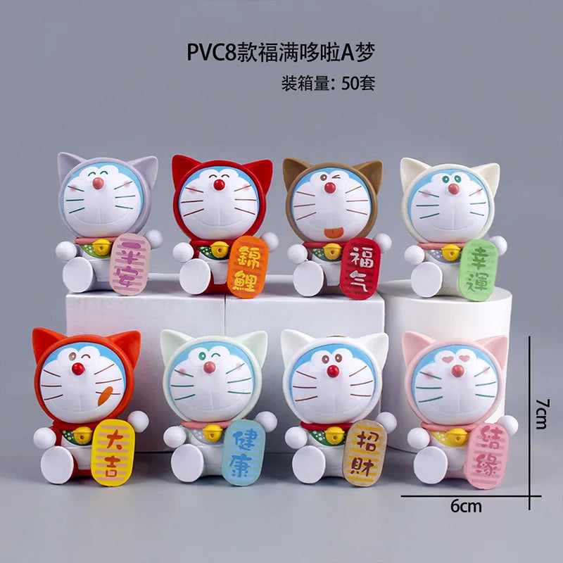 8 Doramon Blessing Doll Jingle Cat Cake Decoration Twist Egg Blind Box Doll Key Chain