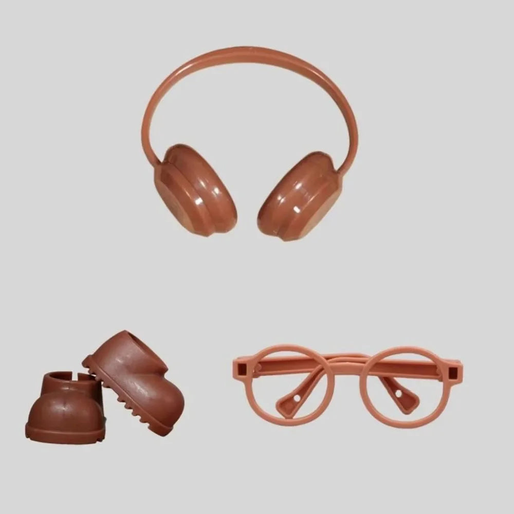 Clothes for Labubu V1 V2 V3 Clothing Doll Retro Brown T-shirt Handsome Clothes Set Doll Accessories