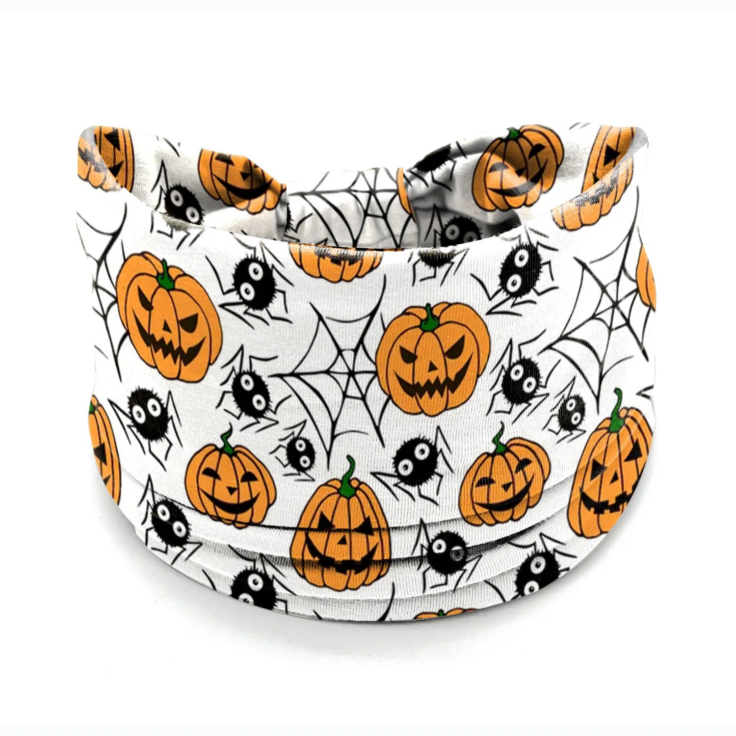 Halloween Headbands For Women Wide Turban Dress Up Costume Headwraps Pumpkin Spider Web Bad Skeleton Hair Band