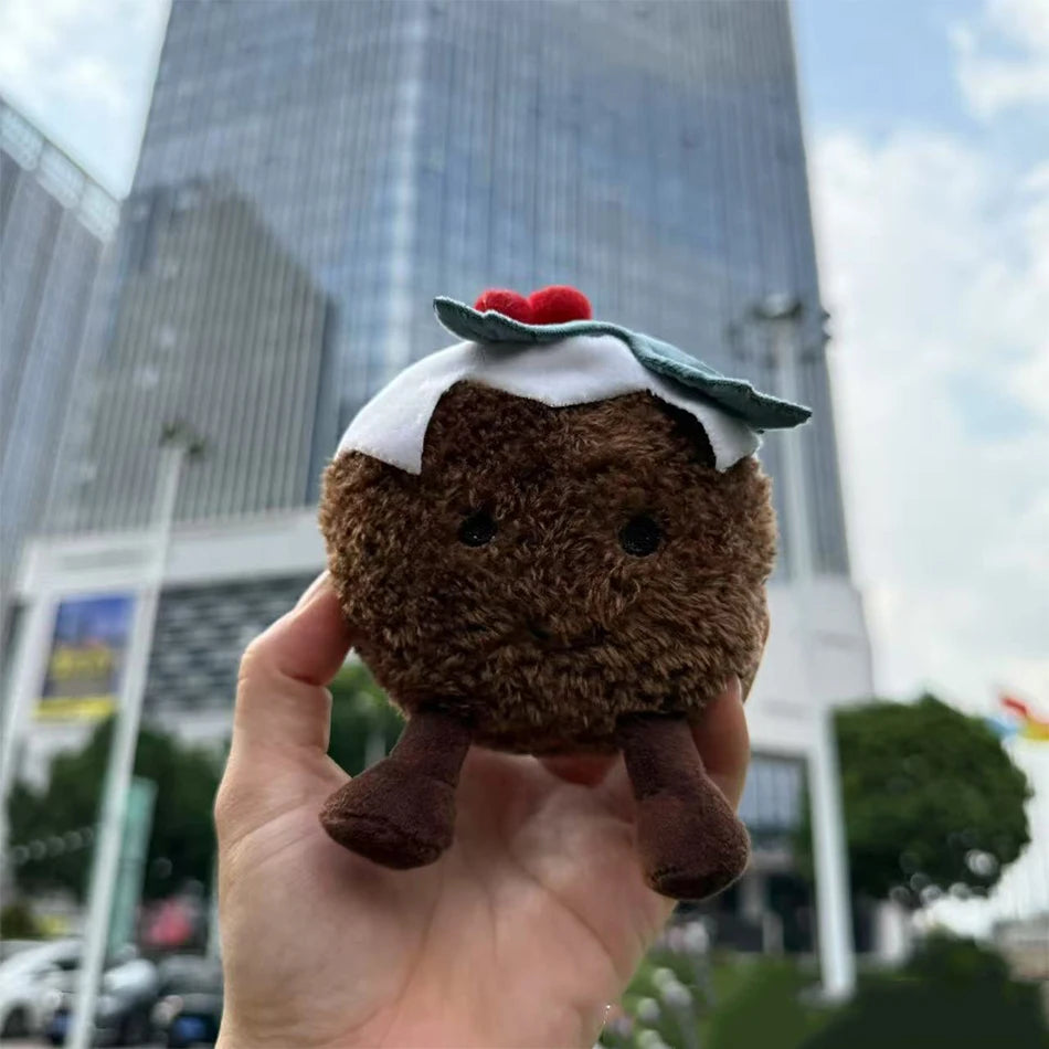 2025 Peach Pear Cherry Plush Doll Smiling Face Fruit Series Home Bedroom Decoration Pet Interactive Toy Birthday Gift