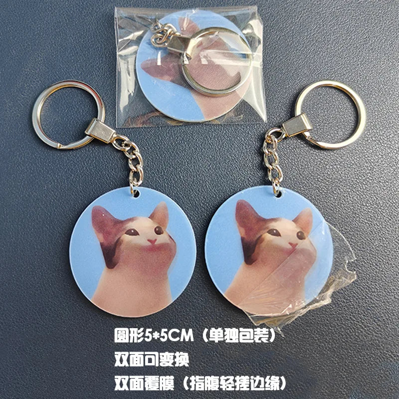 Porboo Cat Dynamic Pendant Acrylic Keychain 3d Cartoon Creative Pop Cat Hd Cute Cat Listing