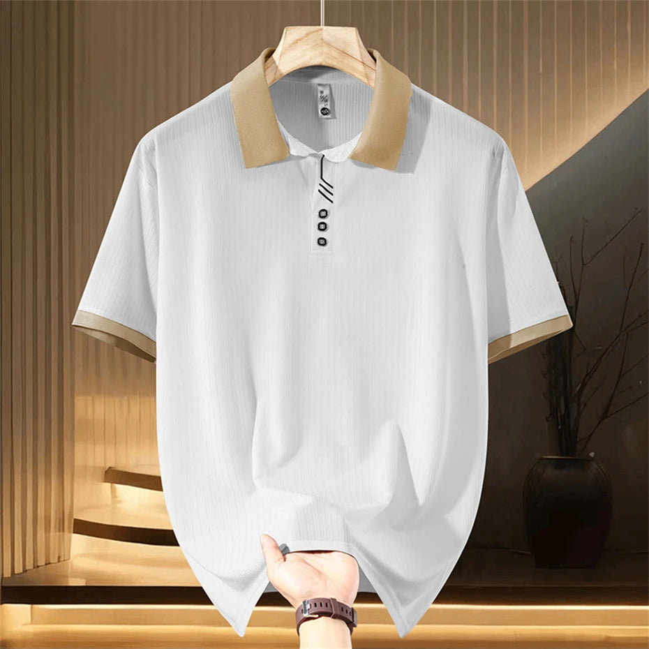 13XL 10XL Plus Size Polo Shirts Men Summer Short Sleeve Polo Shirts Male Contrast Color Polo Shirts Big Size 13XL