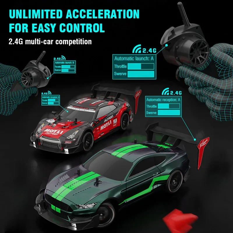 1/14 Large Remote Control Drift Car 2.4G 50km/h High Speed Electric RC Racing Supercar Toys for Boys Children's Birthday Gift