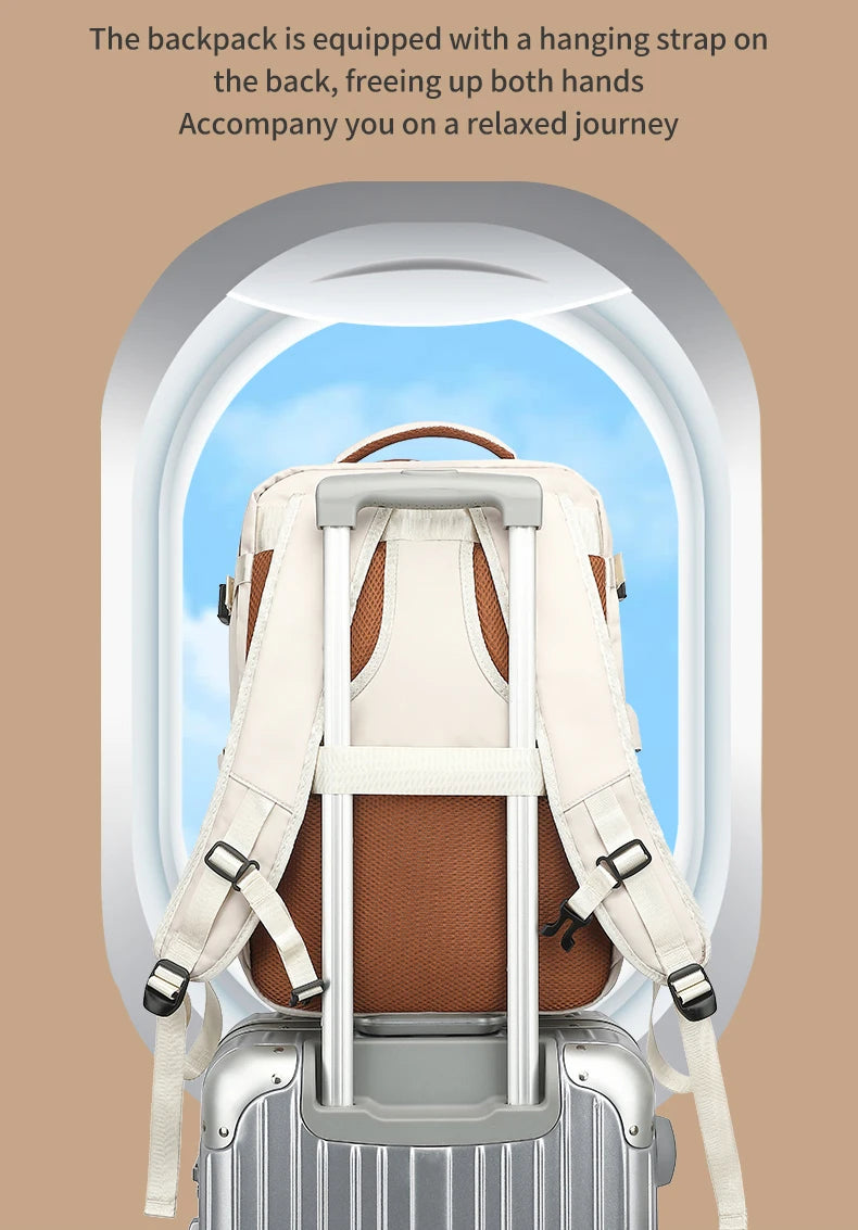 Travel Backpack 40x20x30 Cabin Plane Waterproof Expandable Weekender Laptop With USB Port Ryanair Carry-On Women Men Backpack