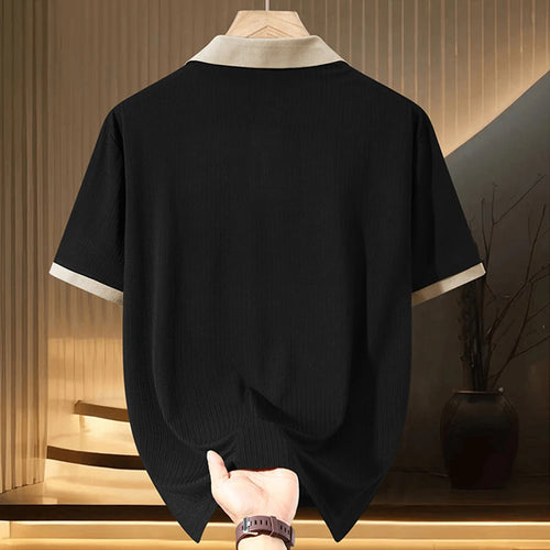 قمصان بولو رجالية صيفية بأكمام قصيرة، قمصان بولو بألوان متباينة، مقاس كبير 13XL و10XL
