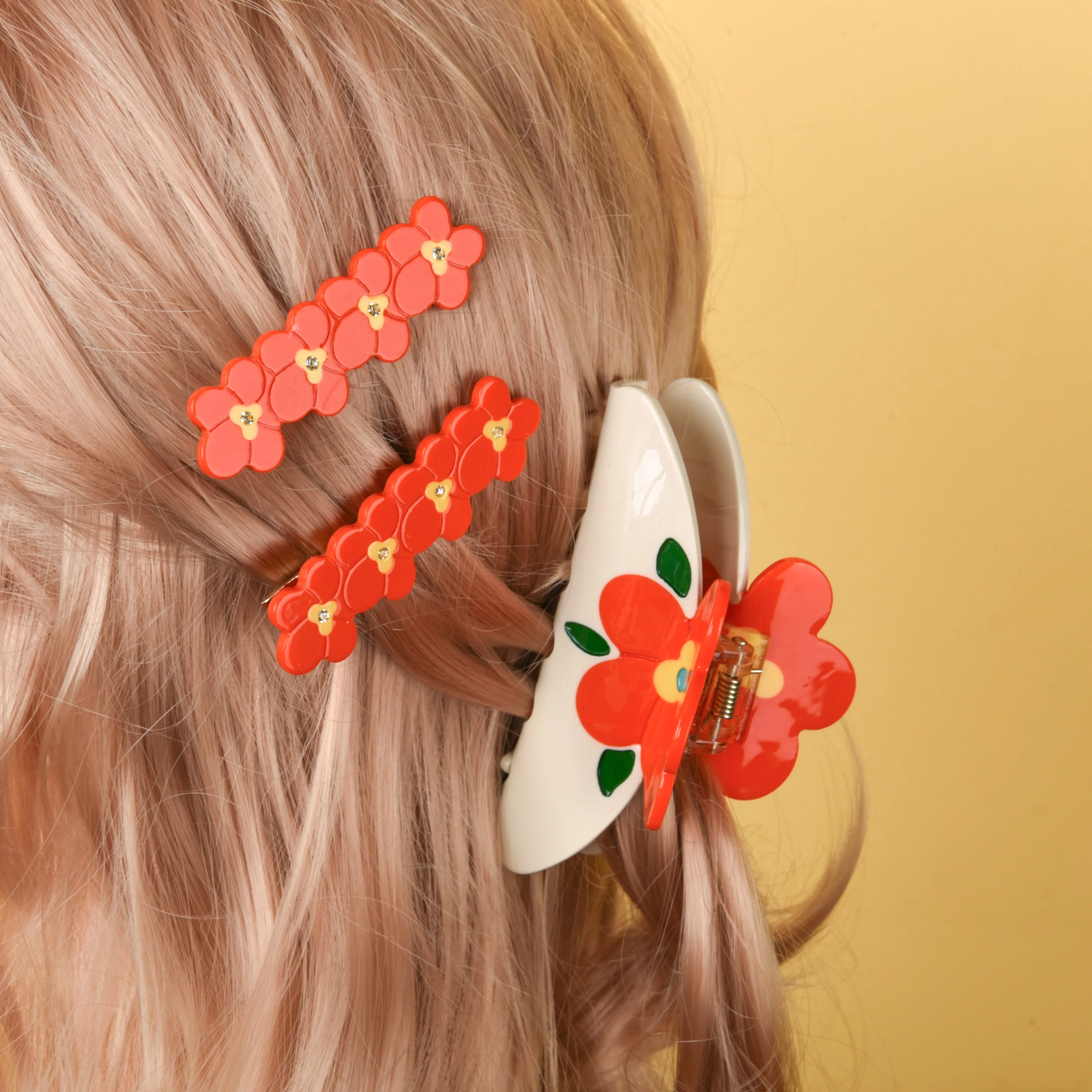 DuoShang 2025 NEW Original Colored Sakura Hair Claw Acetate Claw Clips Flower Series Hair Clips for Women Girls Hair Accessories