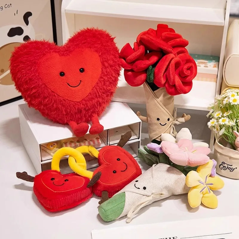 Jelly and Cat Rose Bouquet Hand Bouquet Engagement Wedding Birthday Valentine's Day Gift Plush Toy Cartoon Cute Gift Doll