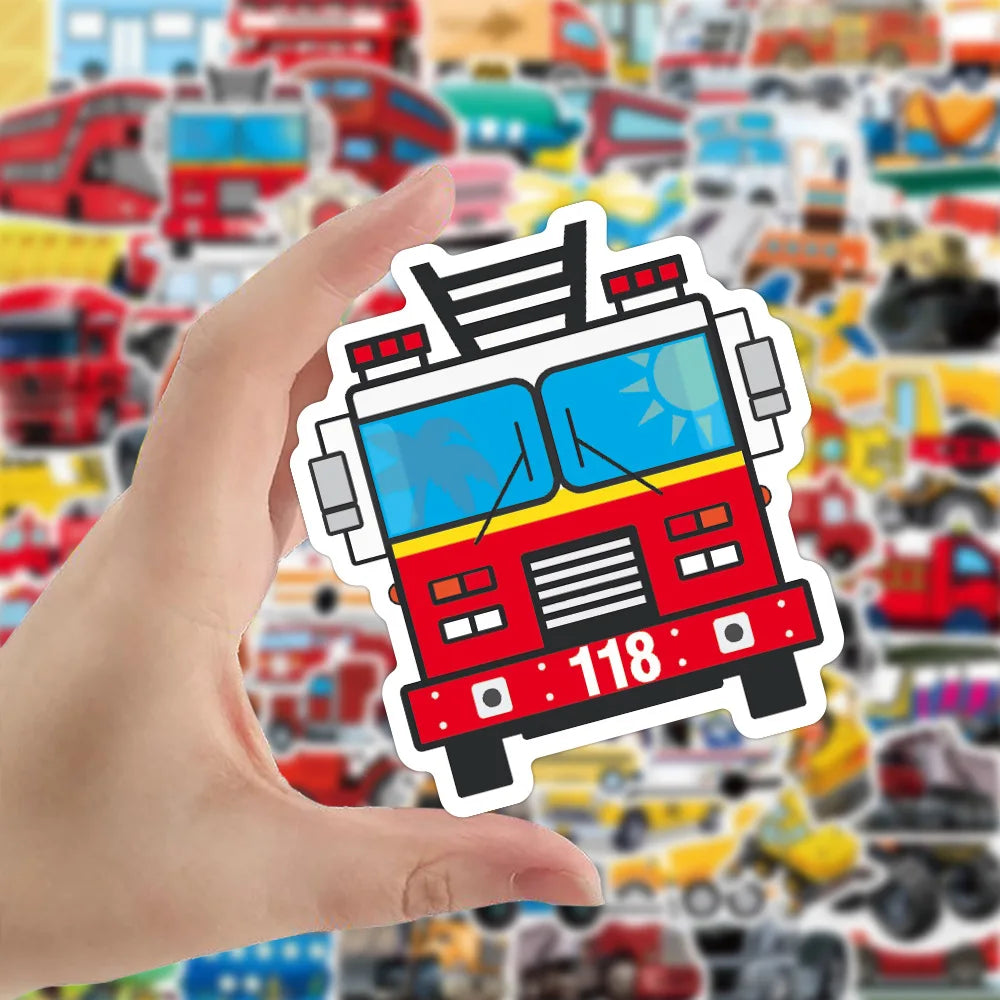 10/30/50/100Pcs Children's Truck Car Stickers For Suitcase Skateboard Laptop Luggage Fridge Phone Car Styling Sticker