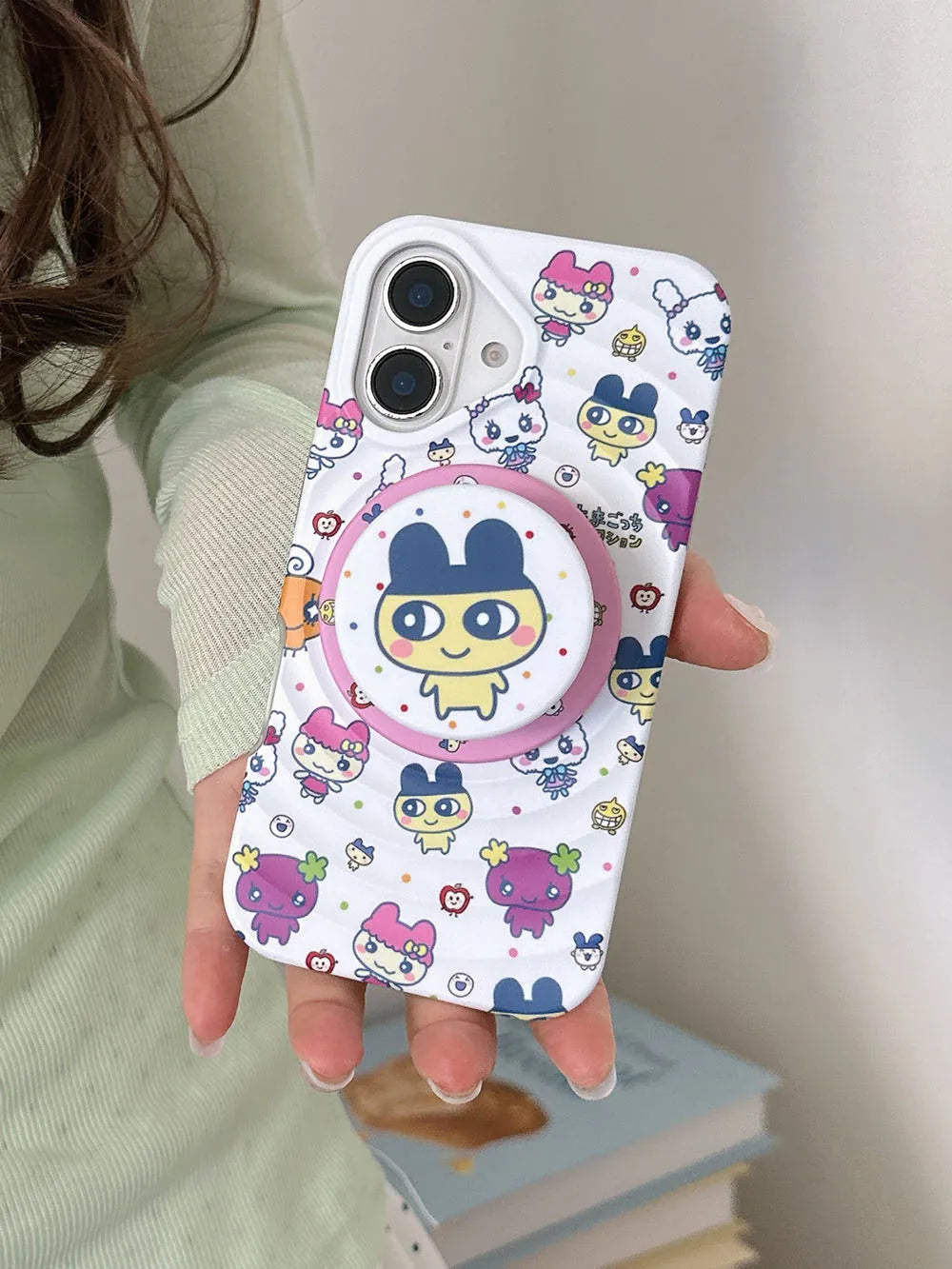 Cute Cartoon Animal Magnetic Phone Case For iPhone 16 Pro 15 14 13 Pro Max Back Cover with Magsafe Stand Holder Cases Kawaii