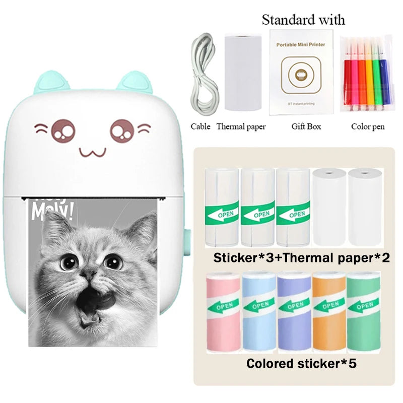 C9 mini HD printer portable sticker label Printer Bluetooth pocket thermal printer with paper for student note inkless printing